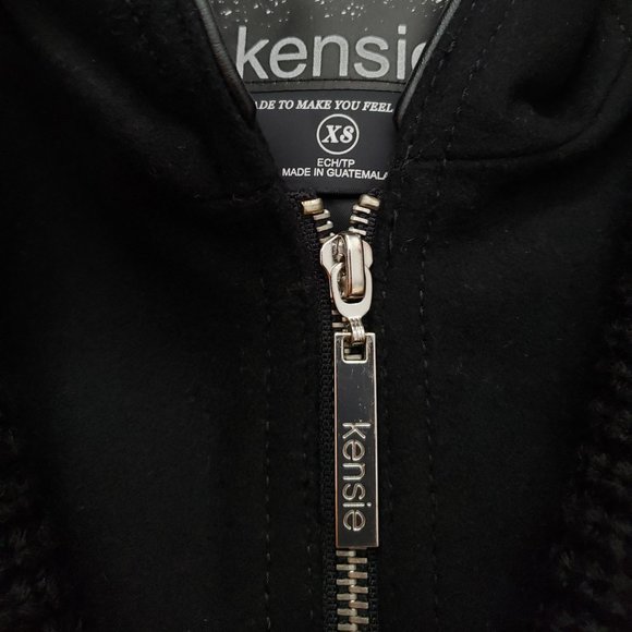 KENSIE Double Breasted Hoodie Peacoat Black Size XS - Picture 11 of 14